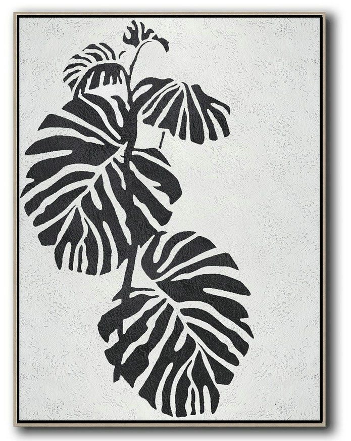 Textured Painting Canvas Art,Black And White Minimal Painting On Canvas - Personalized Canvas Art